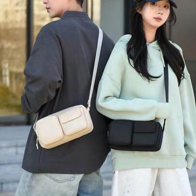 1 szt. Mała torba przenośna, unisexowy design, swobodna torba turystyczna na wędrówki z wieloma kieszeniami, lekka, uniwersalna, niezbędna do dojazdów, gorąco sprzedawana