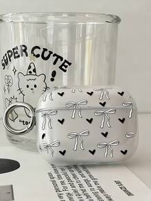 Bow-Knot Bowknot Painted Transparent Protective Case Compatible With Apple 1/2/3/4, Soft Shockproof Cover Compatible With Airpods Pro 2nd/3rd/4th Gen Wireless Bluetooth Earphones, Suitable For Women - Multicolor - View 5