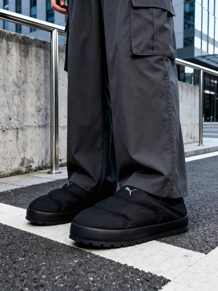 PUMA Tuff Terra 舒適百搭耐磨低幫加絨生活休閒鞋男女同款 - 黑色 - 查看 1