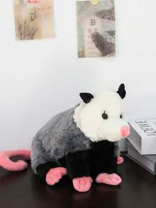 20厘米/7.87英寸可爱毛绒负鼠玩偶，柔软舒适，适合儿童、成人、动物爱好者，是圣诞节、万圣节、生日、周年纪念日、儿童节、新年礼物、圣诞袜填充物的理想之选。 - 灰色 - 查看 5