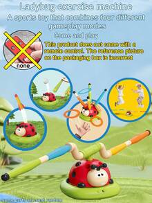 3-In-1/4-In-1/5-In-1 Ladybug Fitness Toy, Indoor & Outdoor Sports Interactive Toy For Kids, Sensory Integration Training Sports Toy Equipment - Multicolor - View 8