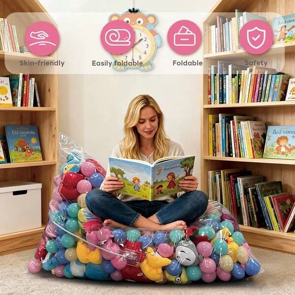 Large Capacity Clear PVC Toy Storage Bag | Multi-Functional Zippered Organizer For Stuffed Animals, Blankets & Travel Clothes | Transparent Sofa Cover Storage | Durable & Easy-Clean Household Essential
