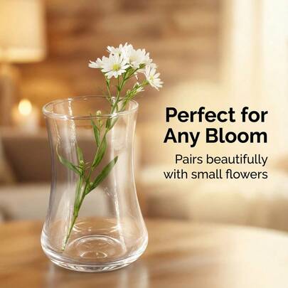 1pc Glass Crystal Vase, Mini Vase Wholesale, Suitable For Weddings, Tabletop And Home Decor, Various Festivals, Parties, Reusable, Hand Washable