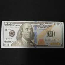 仿真100美元道具钞票，11.2厘米*4.6厘米规格；仿真100美元道具钞票，30*15毫米规格；仿真迷你100美元道具钞票，可用于节日折纸、派对氛围营造、情人节等场合；11.2厘米*4.6厘米花束纸道具钞票 - 彩色 - 查看 10