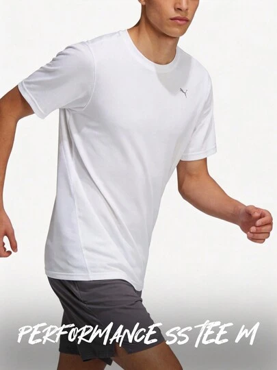 Puma 男士高性能短袖 T 恤 M 码，柔软舒适，适合跑步、休闲、运动训练