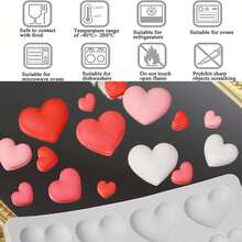 Valentine's Day Silicone Mold Set - Heart And Rectangle Shapes, Suitable For DIY Candles/Soaps/Craft Decorations - Multicolor - View 4