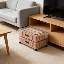 2/1pc Transparent Wheeled Bed Bottom Storage Box, Multifunctional Room Storage Box, Foldable Clothing Storage Box, Large Capacity Waterproof Storage Box, Bottom Wheel Movable, Saving Room And Wardrobe Space, Clothing Storage Box - White - View 7