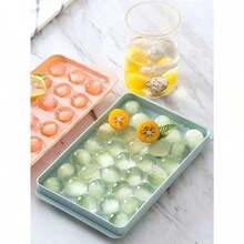 Random Size Ice Cube Tray With Lid (Small/Medium/Large), Refrigerator Ice Cube Mold,  Round Ice Ball Maker Mold, Fits Tea, Coffee Back To School - Blue - View 2