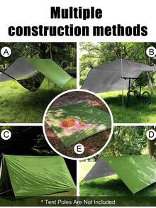 轻便高品质露营吊床雨篷 | 防水徒步背包遮阳篷，户外旅行必备，适用于海滩、花园、野餐、徒步旅行 | 适合家庭度假、春季旅行、音乐节、生存装备、应急避难所、战术装备 | 小巧便携 - 露营爱好者和冒险家的理想礼物 - 彩色 - 查看 9