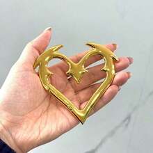 Heartbreaker Carabiner Gothic Heart-Shaped Metal Keychain Heavy Duty Bold Design Zinc Alloy Keys Bags Statement Fashion Accessories - Antique Silver - View 11