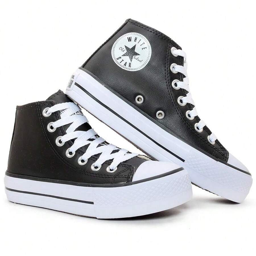 Women's Leather Platform Boot, Comfortable, Durable, And Ideal For Creating Casual And Elegant Looks. - màu đen - Xem 1