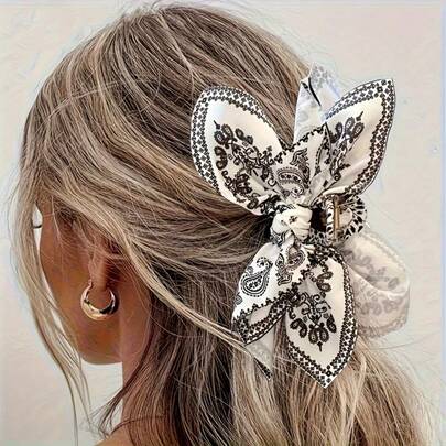 1 Piece Of Retro Bow Hair Clip, Non-Slip Hair Clip, Strong Fixing Hair Clip, Bohemian Style Women's Hair Accessory