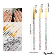 3Pcs/Set Nail Brush Nail Art Liner Brush Acrylic UV Gel Drawing Brush Line Grid Painting Pen Manicure Tools Nail Art Tool Set - Multicolor - View 11