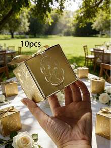10 piezas/Paquete Caja de regalo para fiesta, Caja de regalo de boda, Caja de regalo de alta gama para dulces, galletas, adecuada para varios festivales - Multicolor - Ver 14