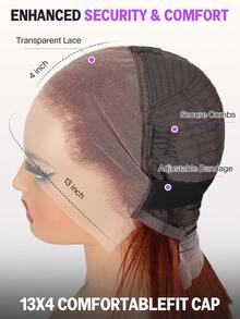 MEGALOOK 14英寸红棕色波波头假发，100%真人发，透明蕾丝，13x4蕾丝前额假发，#33色真人发直发波波头假发 - 自然逼真，适合日常佩戴，可打造办公室、僵尸新娘、万圣节、派对、Y2K风格、度假、户外角色扮演、校园、学校假期、圣诞节、派对、婚礼、节日等各种场合，适合女性佩戴。 - S33 - 查看 7