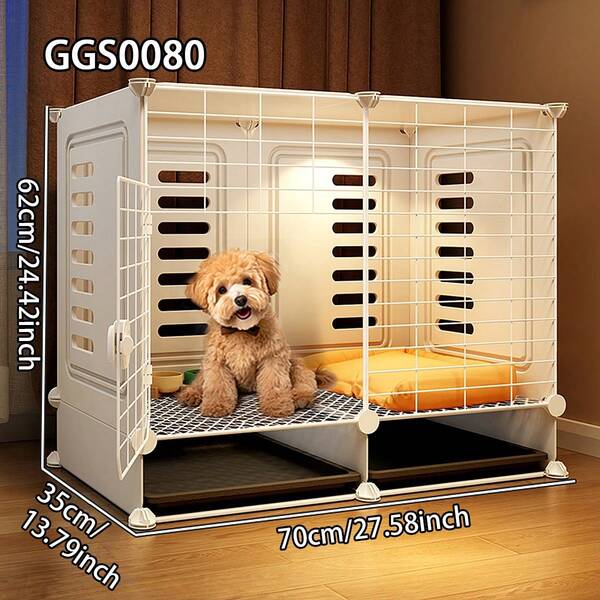 Small Animal Cage With Litter Box, Indoor Home Use Pet Cage For Dogs, Rabbits, Cats With Tray