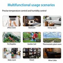 2个高精度迷你温湿度计，室内家用爬行动物电子温湿度计，车载温度计，带大液晶显示屏的数字花园温湿度计 - 白色 - 查看 12