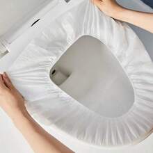 1 pieza Cubierta de asiento de inodoro de doble capa gruesa, alfombra de baño impermeable con cremallera y asa, suave y cómoda, lavable a máquina, ajuste universal - Multicolor - Ver 11