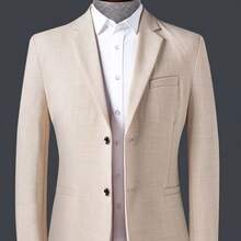 Spring And Summer Lightweight Suit Jackets, Light Business Casual, Versatile And Stylish - Khaki - View 4