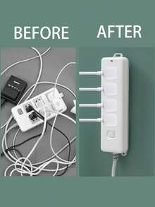 1/5/10pcs Wall Mounted Plug Hook Holder - Self-Adhesive Plug-In Socket Bracket, No Drilling Required, Removable & Reusable, Space-Saving Switch Panel Organizer, Suitable For Kitchen And Bathroom, White Plastic Outlet Cover Fits Most Power Sockets - White - View 8