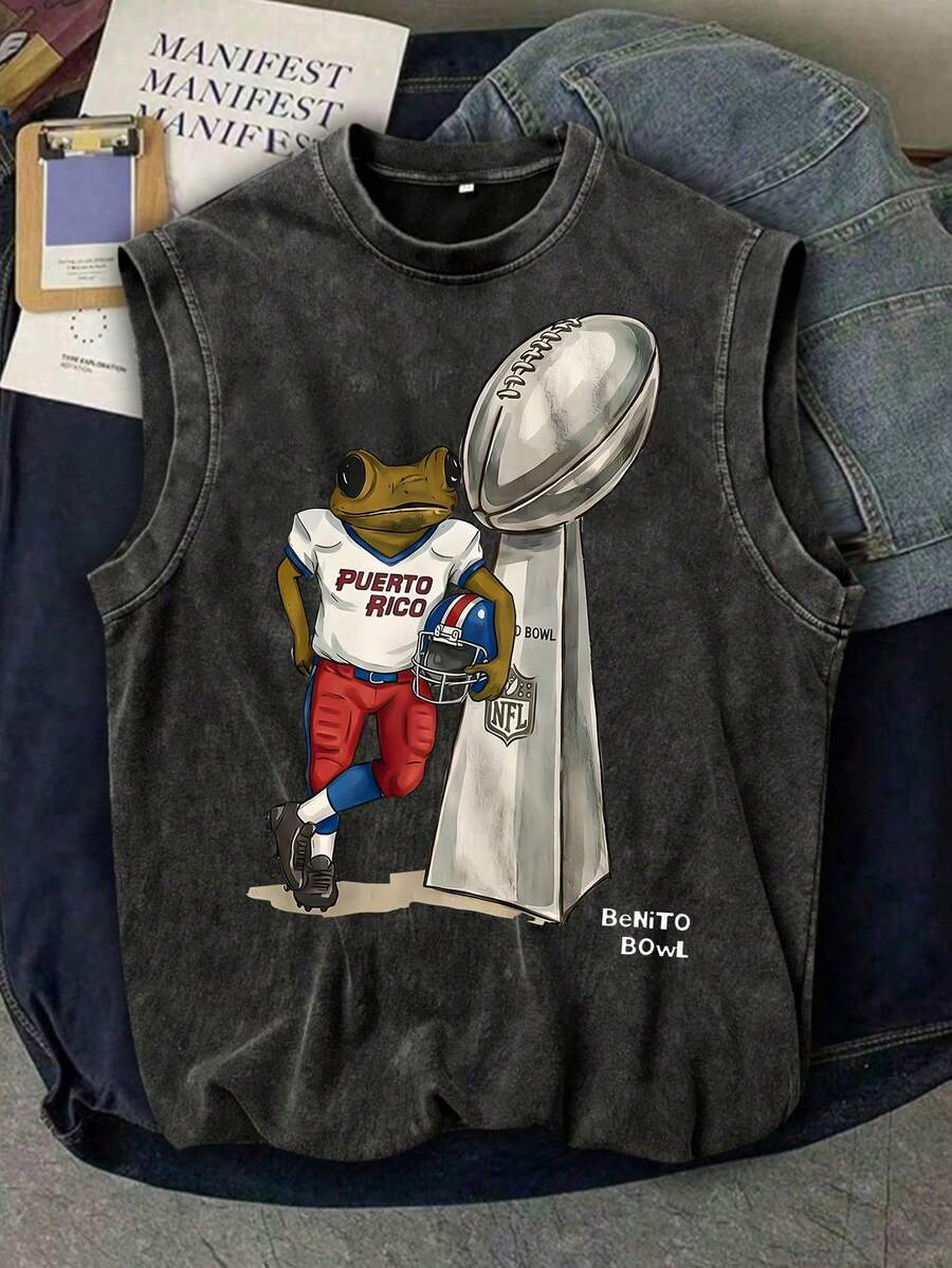 Faith Over Fear Printed  Men's Tank Top, 220g Heavyweight Pure Cotton Sleeveless Shirt, Soft And Comfortable Casual Lightweight Crew Neck Top Suitable For Daily Commuting, Gym Workouts, And Outdoor Activities In Spring And Summer. - Đen 13 - Xem 1