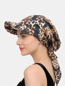 1件装女士新款系带遮阳帽，户外防晒帽，帽檐可系紧，适合日常使用 - 帽簷印花帽 - 查看 13