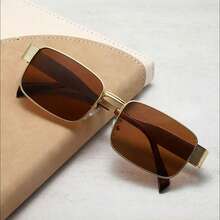 1副男女通用椭圆形/方形小框高品质个性化简约时尚眼镜，适合休闲、旅行、派对、海滩、日常佩戴 - 彩色 - 查看 4