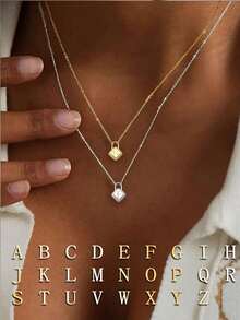 1件925纯银字母A-Z光滑锁形饰品，送给女朋友、母亲、姐妹的最佳礼物 - 字母項鍊 - 查看 1