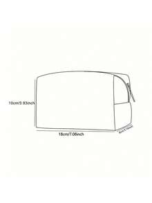 1pc Portable Floral Pattern Octagonal Velvet Cosmetic Bag, Double-Sided Printed Multi-Functional Toiletry Organizer - Multicolor - View 6