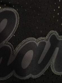 Men's Embroidered Basketball Jersey 1 Black Casual Sleeveless Vest V-Neck T-Shirt Party Sports Top - Black - View 3