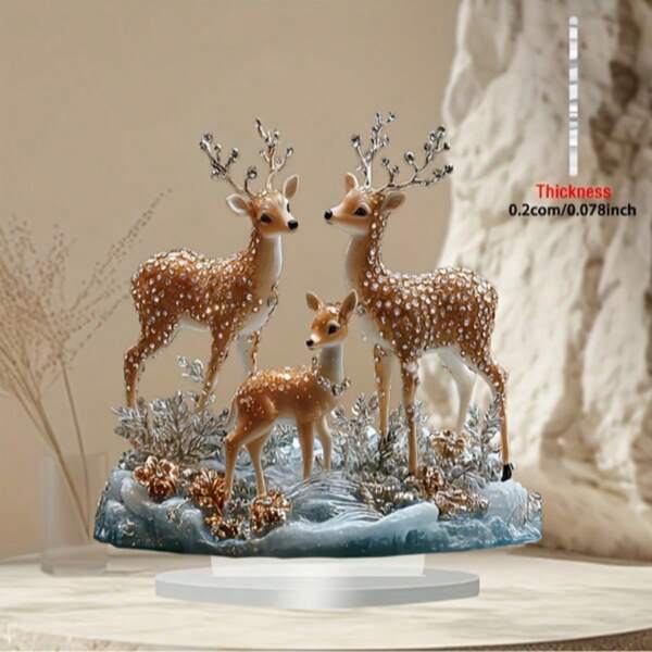 A Collection Of Bohemian Style Acrylic Deer - Desktop Decorative Items, Suitable For Home, Office, And Cafe Displays, In Chinese Language, 7.08 Inches.