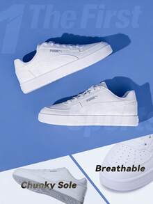 Puma Caven 2.0 低帮轻便运动鞋，休闲情侣鞋，适合户外、跑步、日常穿着、通勤，39码及以下尺码偏小半码，392290-02 - 彪馬白-銀色 - 查看 2