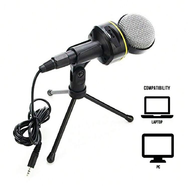 OISE ART STORE Microfono A Condensatore Da Tavolo Audio Qy-930 Con Supporto Treppiede Pc Laptop - - Multicolore - Visualizzare 5