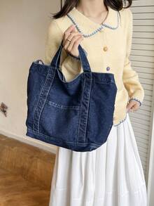 Canvas Casual Minimalist Large-Capacity Single-Shoulder Bag For Commuting And Outings, Lightweight Women's Crossbody Bag - Multicolor - View 4