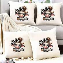 1pc/2pcs/3pcs Cartoon Cow Pattern Heat Transfer Patches, Durable Long-Lasting Iron-On Stickers For DIY T-Shirts, Sweatshirts, Jeans, Hoodies, Backpacks, Jackets, Handbags, Pillows - L - View 4