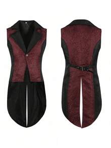 COS Mittelalterliches KostüHerrenbekleidung Retro Herrenweste Halloween Kostü, Rollenspiel KostüCosplay Kostü - Burgundy - View 7