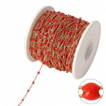 Dây chuyền hạt thép không gỉ 100cm, dây chuyền hạt nhựa nhiều màu sắc phong cách Bohemian, dây chuyền tráng men để làm trang sức DIY và phụ kiện vòng cổ. - Chuỗi tự làm - Xem 14