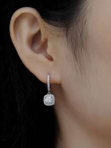 Bông tai Moissanite bạc 925 cho nữ, bông tai đinh tán không gây dị ứng, thiết kế tối giản sang trọng, chống oxy hóa, thích hợp đeo hàng ngày, quà tặng cho Ngày Valentine, Ngày của Mẹ, đám cưới, lễ đính hôn, sinh nhật, đóng gói hộp quà. - Phong cách 2 - Xem 3