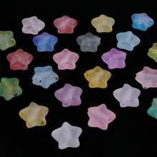 200pcs/Pack Acrylic Translucent Gold-Plated Pentagram Beads - Shiny Smooth Matte Surface Transparent Star Shaped Beads, Suitable For Handmade Crafts, DIY Bracelets, Necklaces, Earrings, Jewelry, New Year Gift Making Materials - Multicolor - View 6