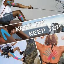 1条3.8厘米x5米防水肌内效贴布 – 弹性运动带，适用于运动恢复、健身房、肌肉支撑和绷带固定 - 彩色 - 查看 7