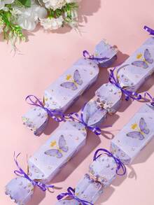 6个紫色蝴蝶礼盒，礼品包装盒，生日礼品包装盒，婚礼回礼盒，生日礼品袋，礼品包装用品，蝴蝶主题生日派对用品，派对礼品袋，蝴蝶装饰，性别揭晓派对，迎婴派对装饰，婚礼装饰 - 紫色蝴蝶 - 查看 7