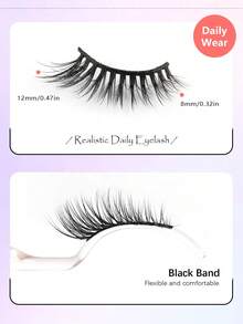 Mkhlina 7 Pairs Half-Strip Striped False Eyelashes, Natural & Charming Cat Eye Extended False Lashes, Suitable For Daily Makeup, 3/4 Corner Lashes Reusable - Cat eye Lashes - View 4