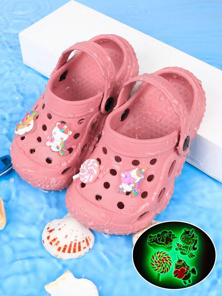 Kids Summer Breathable Luminous Sandals, Unisex - Coral Pink - View 8