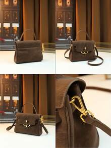 New Arrival College Style Women's Handbag, High-End Niche Design Matte Small Tote Bag - Coffee - View 4