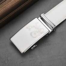 1 Men's Waist Belt, Fashionable, Durable,Classic, High-End Men's Formal Belt, White Suitable For Casual Gatherings, Workplace Dressing, Outdoor Leisure Shopping And Photography, Valentine's Day/Labor Day/Halloween/Christmas Gifts - 白色 - 查看 5
