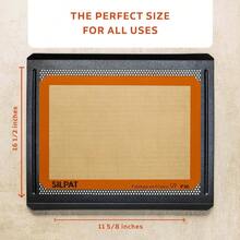 mueblesSilpat Tapete de silicona antiadherente para hornear  11-5/8" x 16-1/2" - Naranja - Ver 4