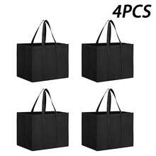 8pcs Large 9.25-Gallon Black Non-Woven Tote Bags With Durable Handles - A Multifunctional Storage Solution For Shopping, Travel, And Car Organization, Reusable Shopping Bags Large-Capacity Waterproof Supermarket Shopping Bag Portable Non-Woven Bag For Retail Stores Boutique And Supermarkets - Nhiều màu - Xem 20