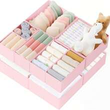 Juego de 10 Organizadores para Cajones,Separadores Plegables para Armarios para Organizar Ropa Interior,Calcetines,Corbatas,Bufandas y Mucho Más (Rosa) - Rosa - Ver 1