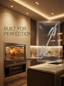 1 pieza Tenedor de pollo a la brasa de acero inoxidable, diseño ajustable para una instalación fácil, adecuado para pollo asado en horno, barbacoa y parrilla al aire libre. Construcción de una sola pieza, anticorrosión y antiaceitoso, acero inoxidable duradero, herramienta práctica para asar a la parrilla. - Multicolor - Ver 7