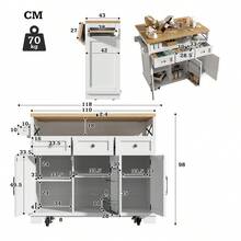 Storage Islands & Carts - White + MDF + Metal - View 11